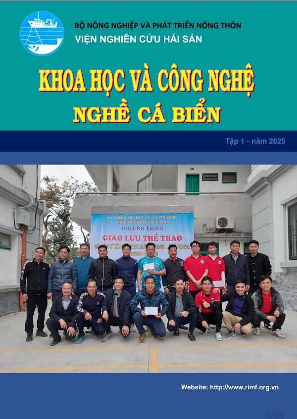 Ấn phẩm Khoa học công nghệ Nghề cá biển tập 1 năm 2025