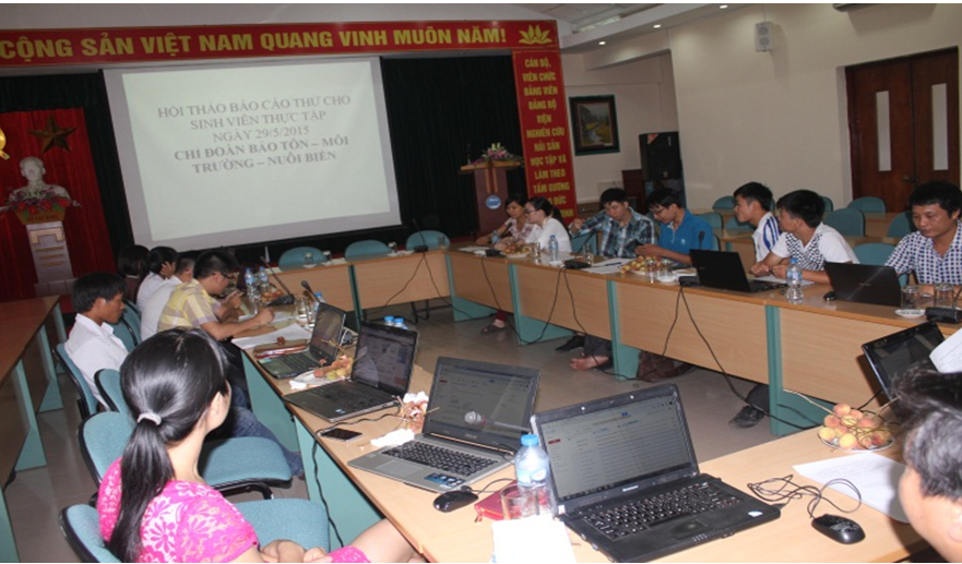 HỘI THẢO GÓP Ý ĐỒ ÁN TỐT NGHIỆP CHO CÁC SINH VIÊN ĐẠI HỌC HẢI PHÒNG THỰC TẬP TẠI VIỆN NGHIÊN CỨU HẢI SẢN