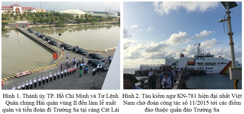 THĂM, KIỂM TRA VÀ ĐỘNG VIÊN QUÂN, DÂN HUYỆN ĐẢO TRƯỜNG SA (ĐOÀN CÔNG TÁC SỐ 11/2015) 